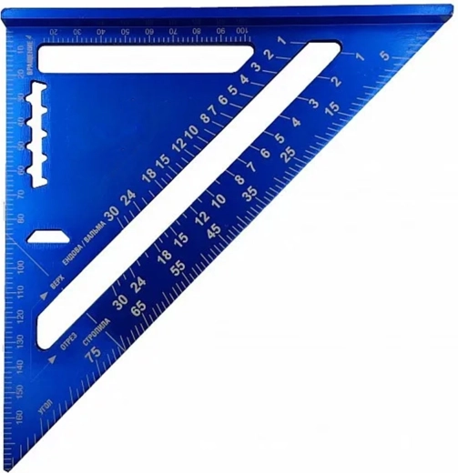 Renew Force tømrer-vinkel 180 mm (7") blå med laserskala + handsker og 3 tømrerblyanter