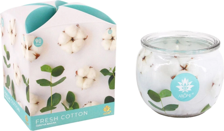 Duftlys i glas frisk bomuld 90 g