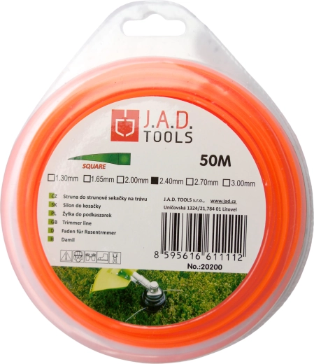 Firkantet trimmersnor 2,0 mm, 50 m