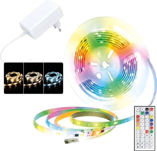 Solight LED-lysbånd RGB + 3CCT med fjernbetjening 5 m