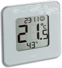 Digitalt termometer med hygrometer TFA STYLE, hvid
