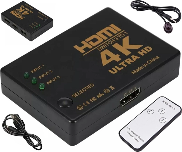HDMI-switch med fjernbetjening