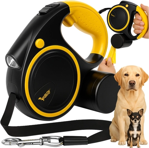 Automatisk hundesnor med LED-lys PURLOV 5 m