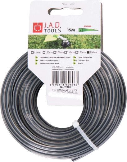 Trimmersnøre Dual firkantet 2,0 mm, 15 m