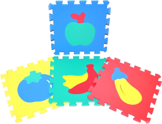 Bløde skumpuslespil FRUGT 30 × 30 cm, 10 stk.