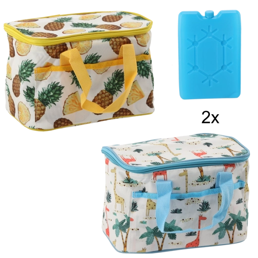 Termotaske 6 l med køleelementer, ananasmotiv