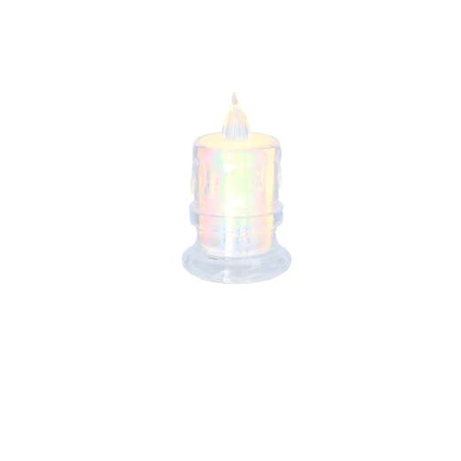 LED-lys 4,5 × 7,5 cm halvgennemsigtig mix af mønstre (display 12 stk.)