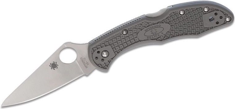 Spyderco Delica 4 Lightweight – foldekniv 7,5 cm, satin, grå, FRN