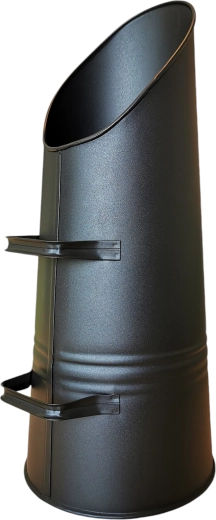 stor kulspand i metal – sort 15 l