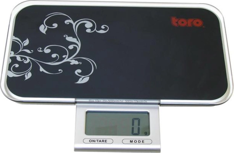 Digital køkkenvægt TORO 10 kg, glas, sort