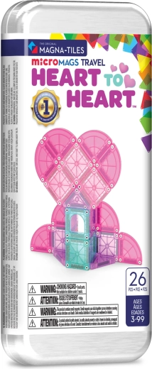 Magnetisk byggesæt MAGNA-TILES microMAGS rejsesæt Heart to Heart, 26 dele