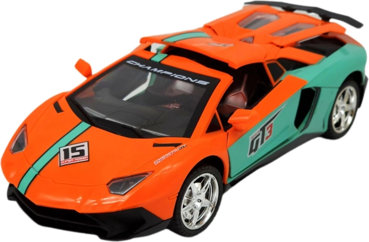 Racer-sportsbil med fjernbetjening og LED-lys - 1 stk.
