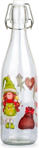 Glasflaske med patentlukning 260 ml med alfe-motiv