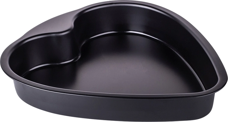 Hjerteformet bageform med slip-let-belægning, sort