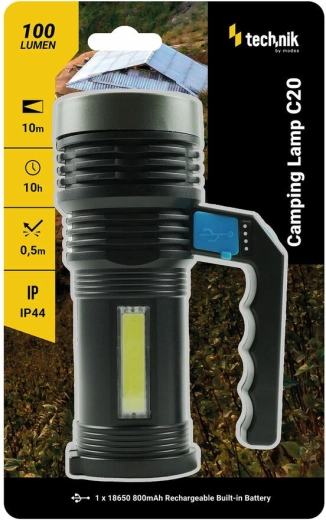 Technik MT-C20 håndholdt campinglygte med dobbelt lys (COB + CREE XPE) - 1 stk.
