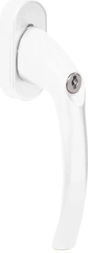 Låsbart håndtag til plastvinduer og -døre RICHTER, hvidt aluminium