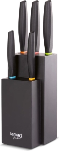 Lamart sæt med 5 knive i blok Color