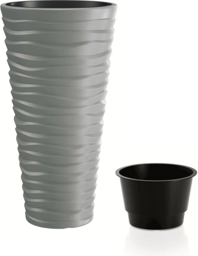 Blomsterkrukke Prosperplast Sand Slim, grå sten, 75 cm