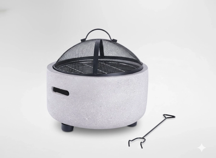 Havebålsted med låg og ildrager 43 × 43 × 38,5 cm