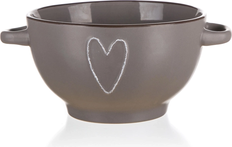 Keramisk skål HEART 14 cm beige