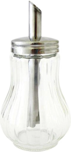 Glas-sukkerskål med rustfrit ståldoseringslåg 200 ml