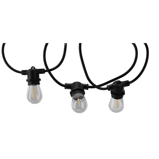 Udendørs lyskæde FILAME 10x LED E27, varm hvid, 10 m, IP44, 230 V