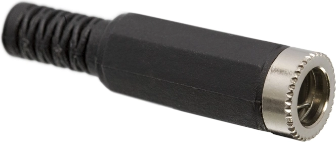 DC-strømstik 5,5 × 2,5 mm med knækbeskyttelse