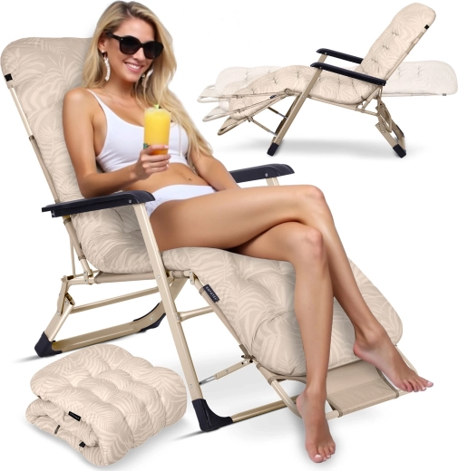 Sammenklappelig havestol med pude Sofotel ChillWell, beige