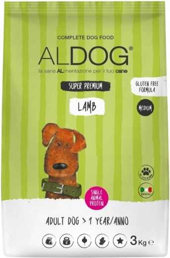Aldog foderpiller til voksne hunde af mellemstore og store racer med lam, 3 kg