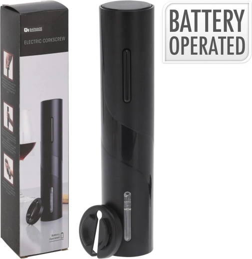 Elektrisk proptrækker med folieskærer, 23 cm, sort