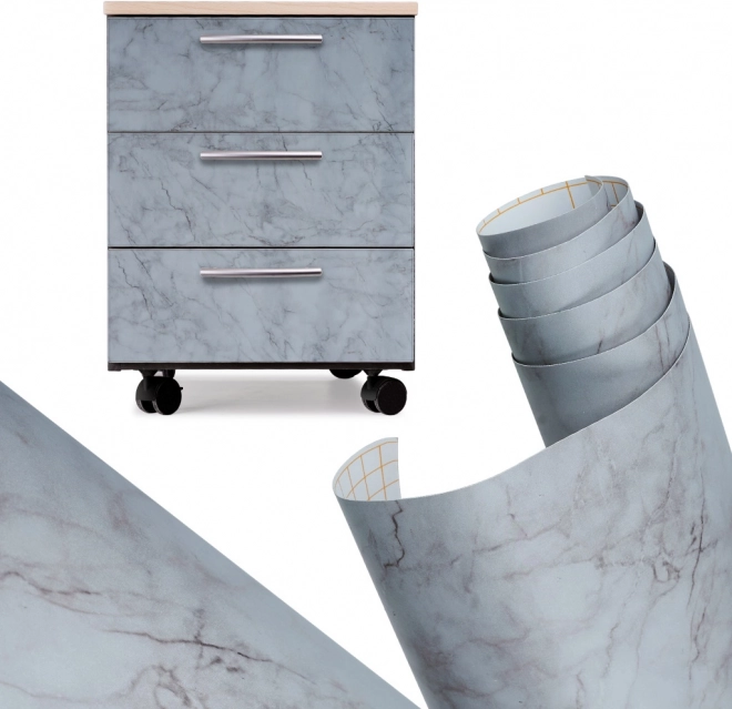 Selvklæbende dekorationsfolie grå marmor 1,22 × 50 m