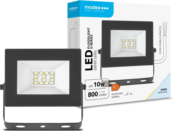 Modee LED-projektør E‑series Slim 10 W, 120°, 800 lm, kold hvid