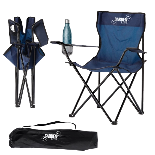 Sammenklappelig turist- og fiskestol blå 50 × 50 × 80 cm