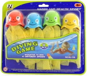 Dykkerblæksprutter – sæt med 4 stk.