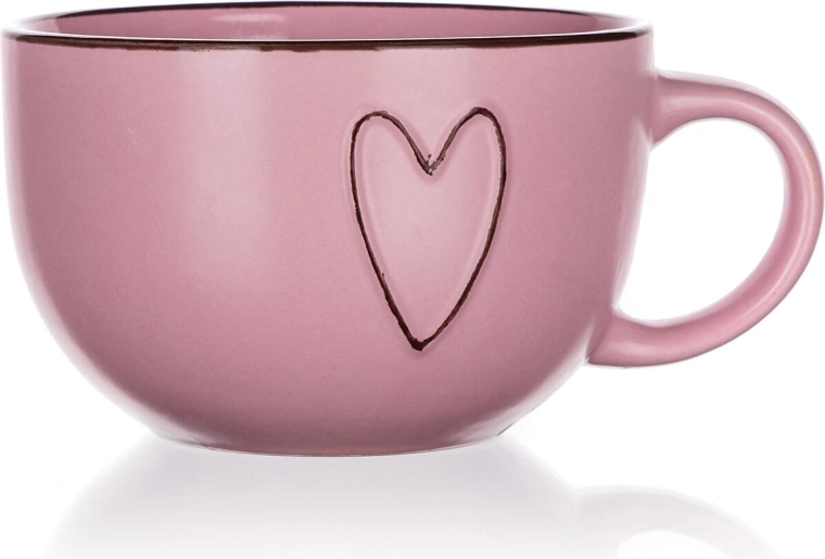 Jumbo Heart krus, pink, 730 ml, keramik