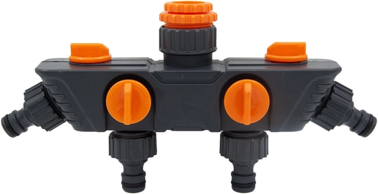 Havefordeler til hane, 4-vejs, 1/2", 3/4" og 1 tomme