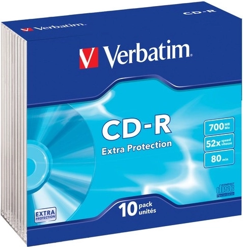 Verbatim CD-R Extra Protection 700 MB 52x Slim Case – 10 stk.