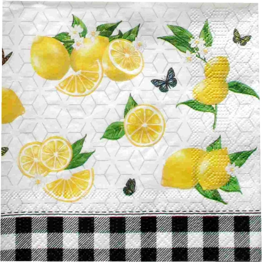 Servietter med citronmotiv 3-lags 33 × 33 cm