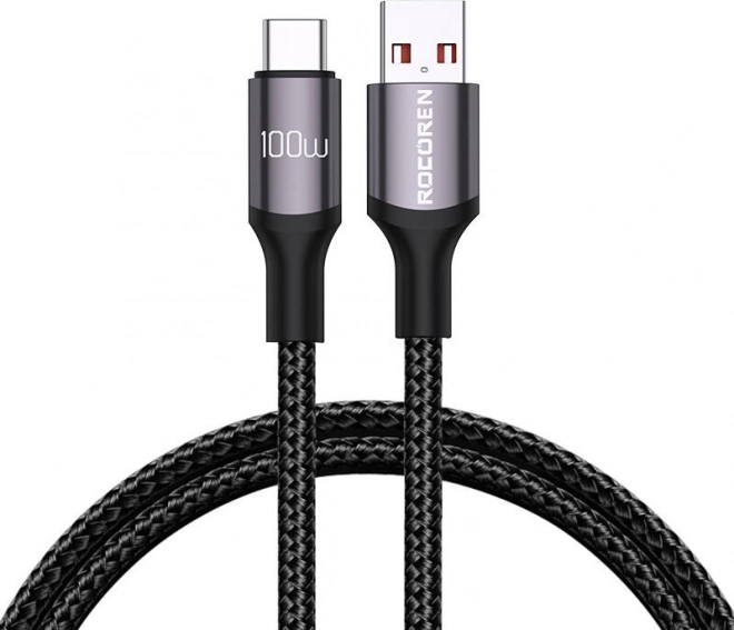 Hurtigopladningskabel Rocoren USB-A til USB-C Retro Series 2 m grå