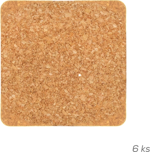 Korkunderlag 9,5 × 9,5 cm (6 stk.)