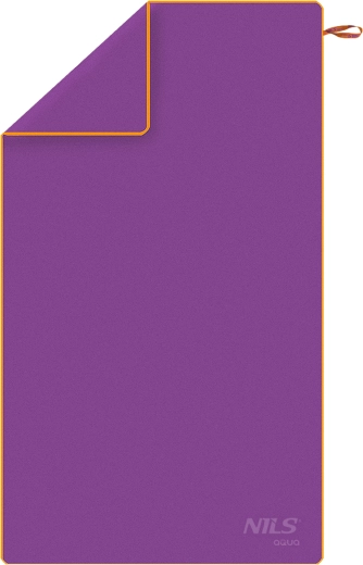 Hurtigttørrende mikrofiberhåndklæde NILS aqua NAR12 lilla‑orange 180 × 100 cm