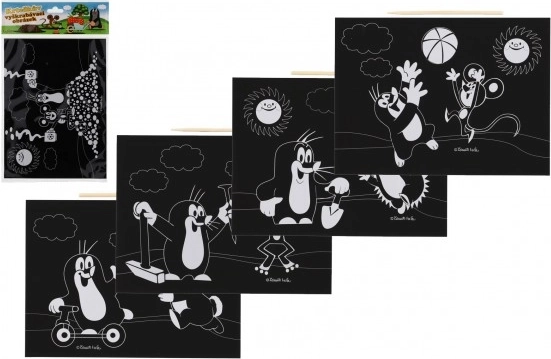 Skrabebillede med Muldvarpen og venner