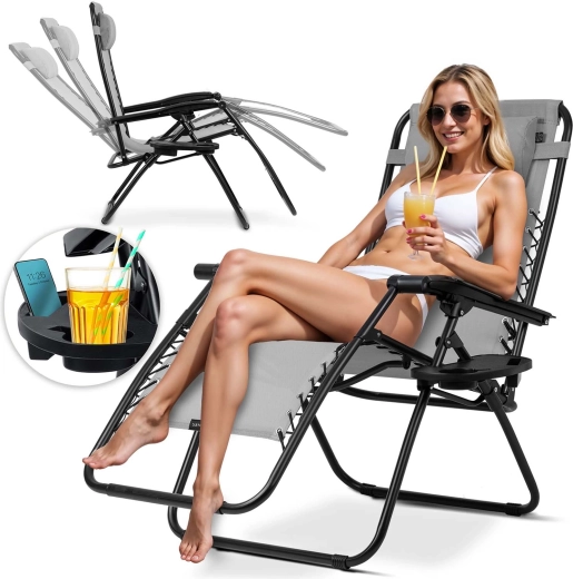 Sammenklappelig havestol med pude Sofotel ChillWell grå