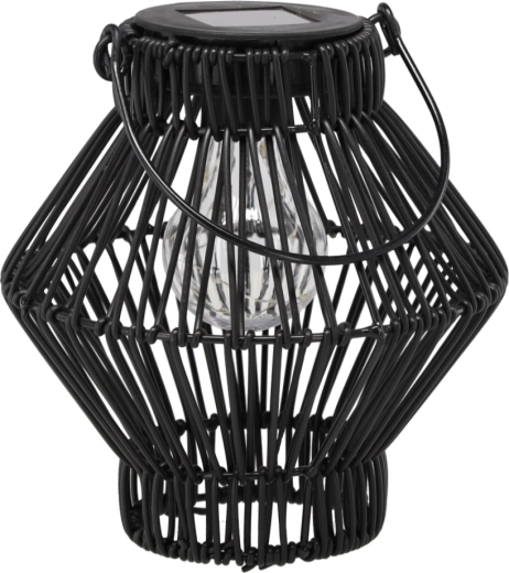 Solcelledrevet metal-lanterne sort 19 cm med LED