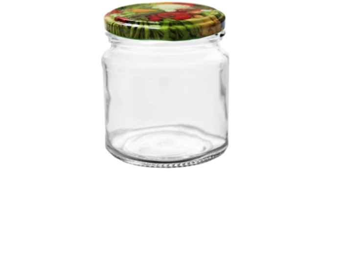 Sæt med glas 212 ml med Twist-Off låg 66 mm, 12 stk.