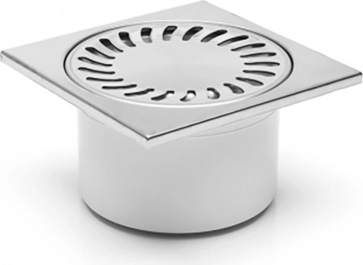 Gulvafløb i rustfrit stål DN 150 × 150 × 50/84