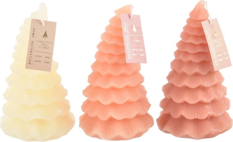 Dekorativt lys i form af et juletræ 18 cm (3 varianter)