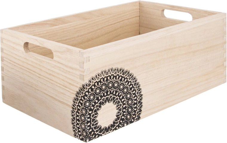 Trækasse med mandala 26 × 16 × 11 cm