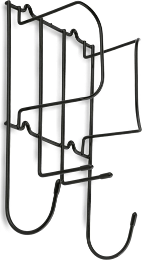 Vægmonteret holder til strygejern i metal, sort, 17 × 11 × 30 cm