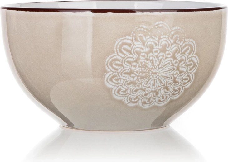 Keramisk skål SHAPE 14,3 cm – cremefarvet med blondedekor